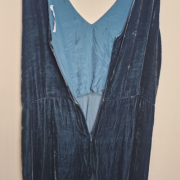 Love Johnny Was Cropped L Green Velour Silk Rayon Blend Jumper Jumpsuit Holiday‎ - Picture 8 of 12